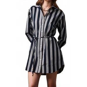 NEW HEVRON abby dress in black stripe